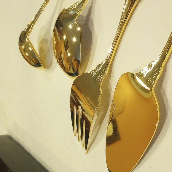 Vintage Royal Sealy Gold Plated 4 pc Hostess Set - Picture 5 of 15